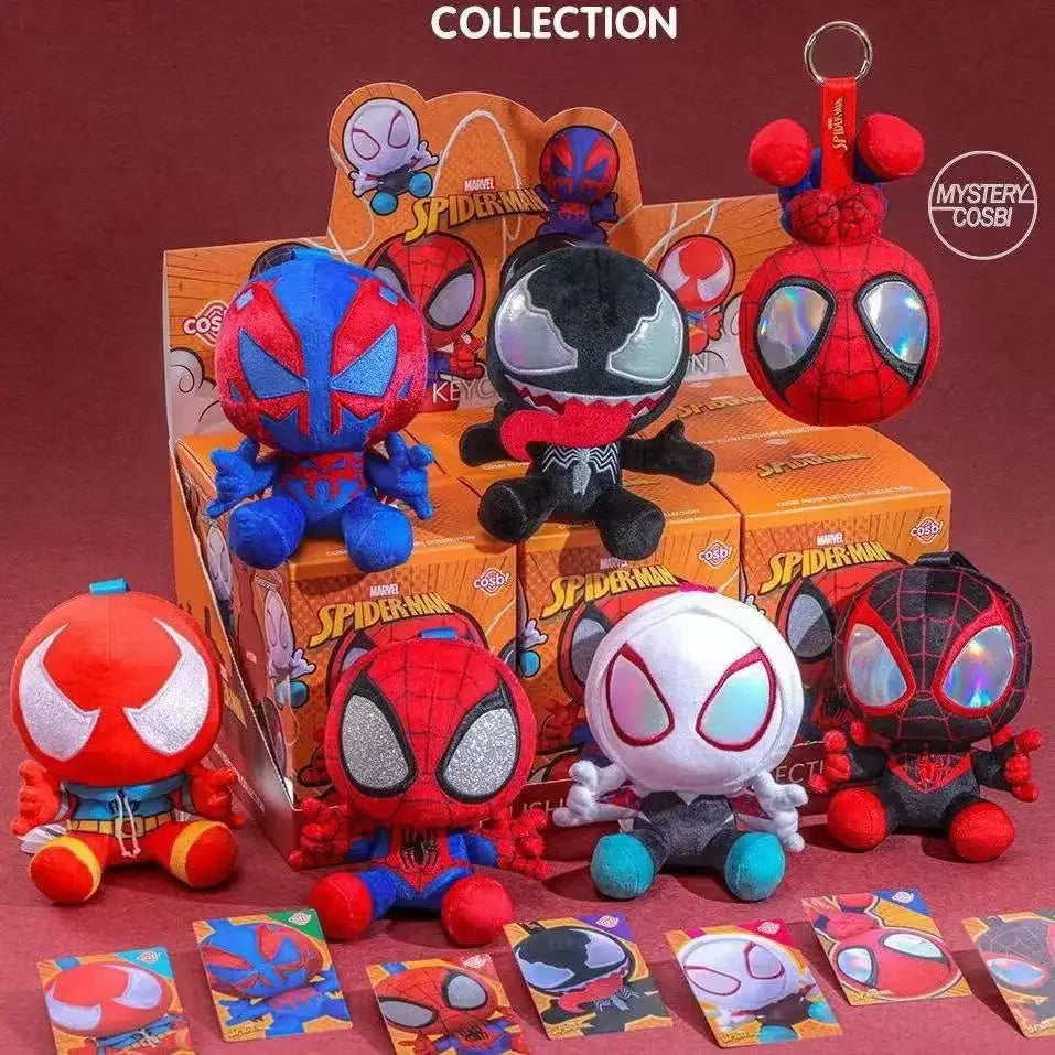 2026 ！！New Original Hot toys Marvel Spider Man Cosbi Blind Box Plush Bag Pendant Kawaii Spider Man Surprise Box Birthday Gift
