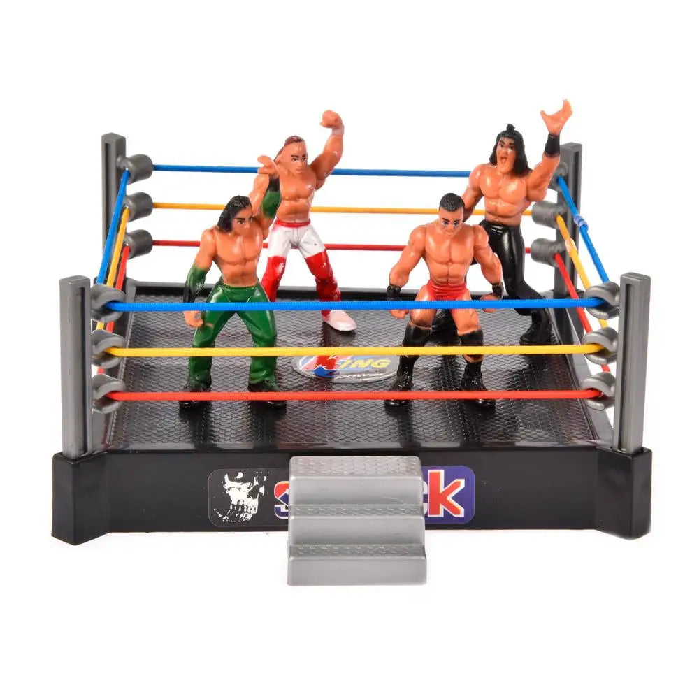 Mini Wrestling Arena Playset with 12 Action Figures and Accessories