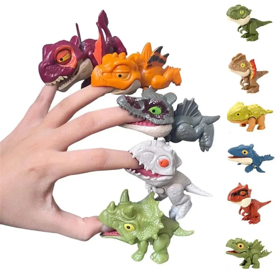 5/10 Pieces of Dinosaur Hand-biting Toys, Realistic Cartoon Models of Dinosaur Animals, MINI Tyrannosaurus Rex and Stegosaurus