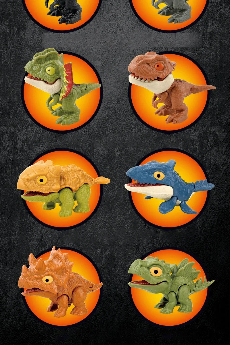 5/10 Pieces of Dinosaur Hand-biting Toys, Realistic Cartoon Models of Dinosaur Animals, MINI Tyrannosaurus Rex and Stegosaurus