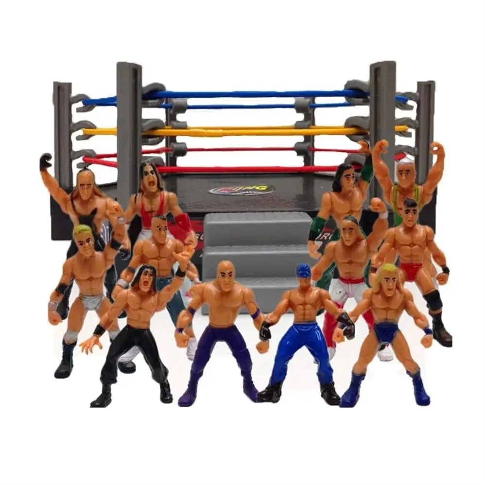 Wrestling Arena Action Figure Playset with Ring and Athlete Figures