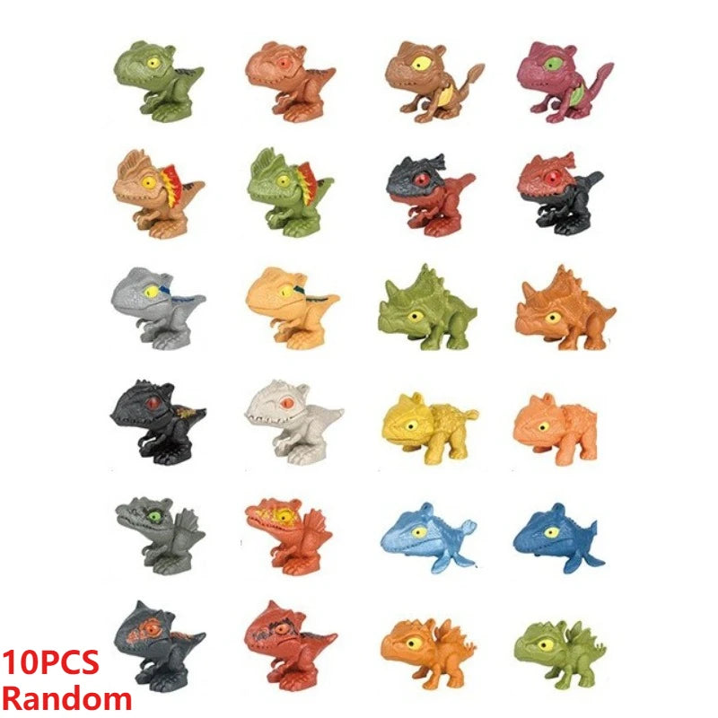 5/10 Pieces of Dinosaur Hand-biting Toys, Realistic Cartoon Models of Dinosaur Animals, MINI Tyrannosaurus Rex and Stegosaurus