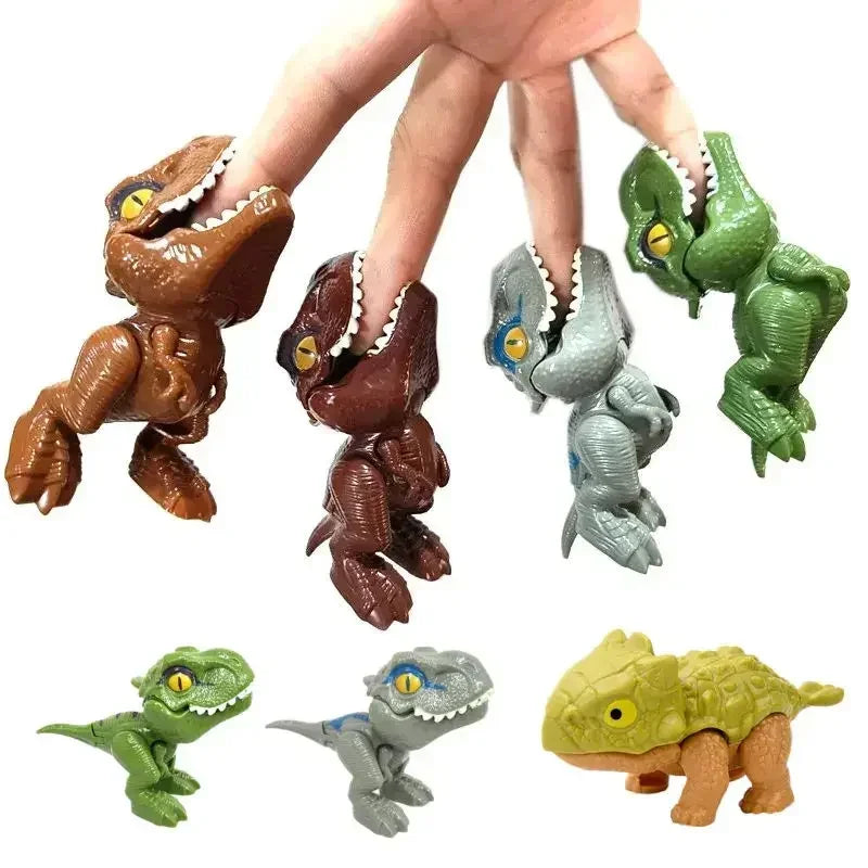 5/10 Pieces of Dinosaur Hand-biting Toys, Realistic Cartoon Models of Dinosaur Animals, MINI Tyrannosaurus Rex and Stegosaurus