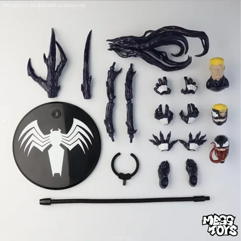 Mess Toys Venom Lethal Neighbor Spider Man Symbiotic Black Suit Messtoys Spiderman Anime Action Figure Collectible Model Gifts