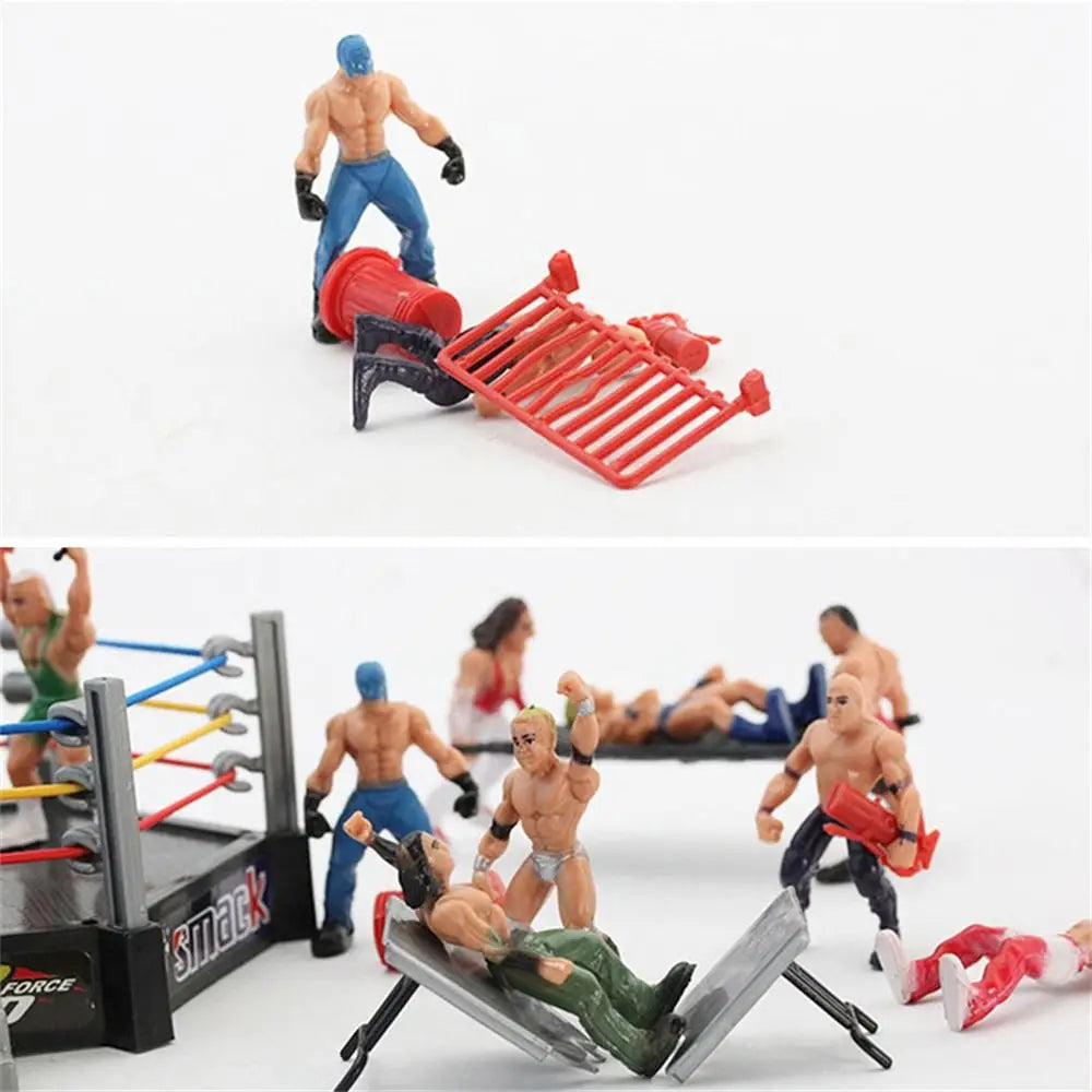 Wrestling Arena Action Figure Playset with Ring and Athlete Figures