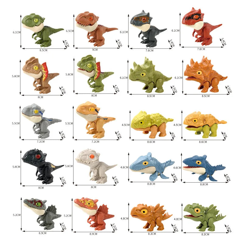 5/10 Pieces of Dinosaur Hand-biting Toys, Realistic Cartoon Models of Dinosaur Animals, MINI Tyrannosaurus Rex and Stegosaurus