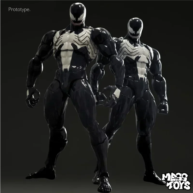 Mess Toys Venom Lethal Neighbor Spider Man Symbiotic Black Suit Messtoys Spiderman Anime Action Figure Collectible Model Gifts
