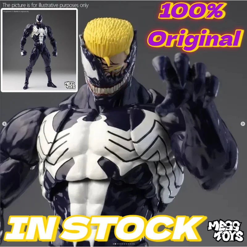 Mess Toys Venom Lethal Neighbor Spider Man Symbiotic Black Suit Messtoys Spiderman Anime Action Figure Collectible Model Gifts