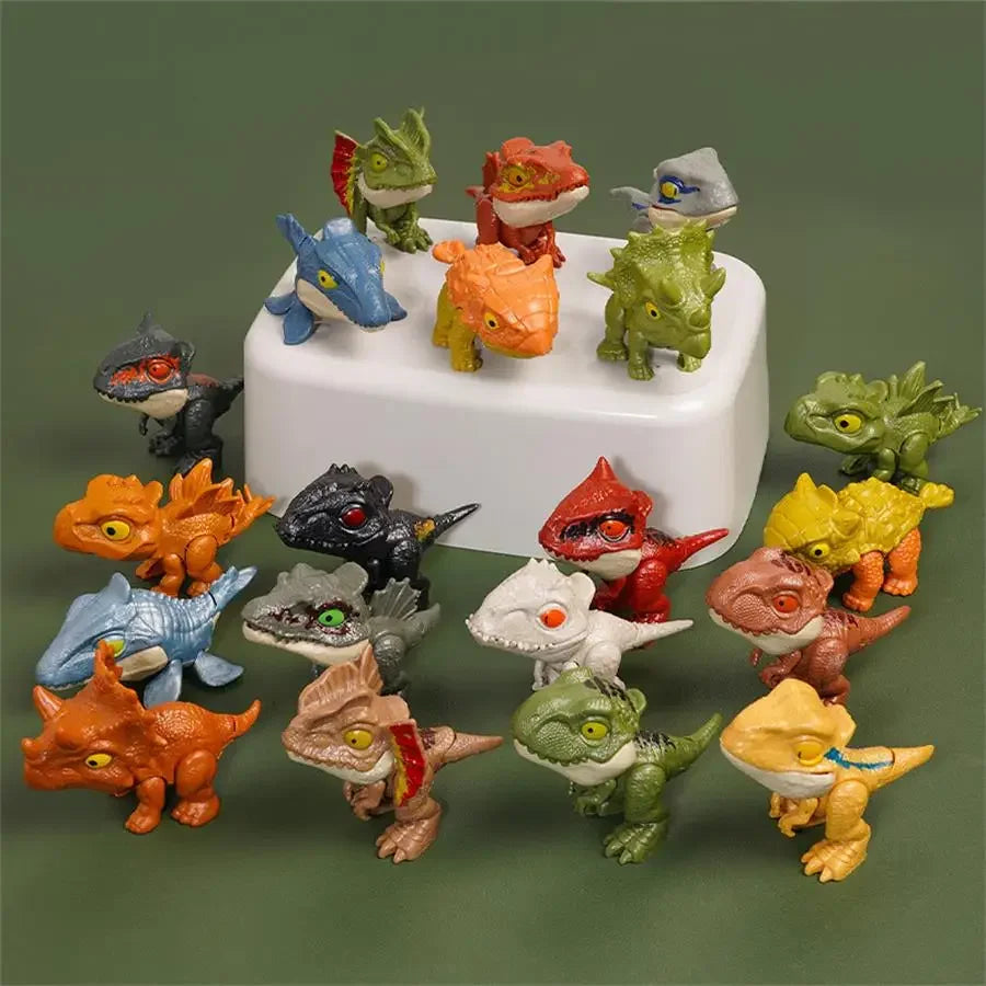 5/10 Pieces of Dinosaur Hand-biting Toys, Realistic Cartoon Models of Dinosaur Animals, MINI Tyrannosaurus Rex and Stegosaurus