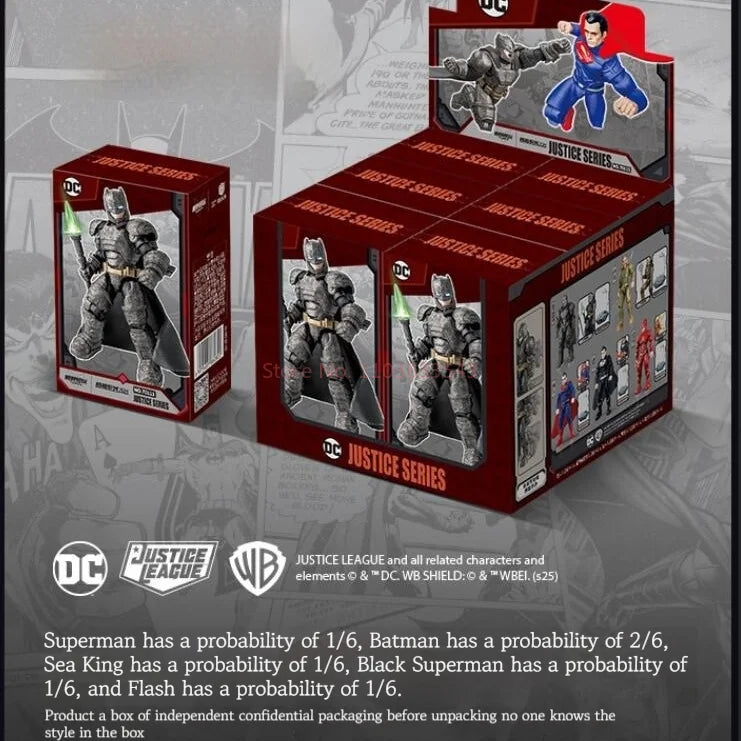 Dc Justice League Assemble Building Block Dolls Blind Box Action Figures Batman Neptune The Flash Black Superman Collectible Toy