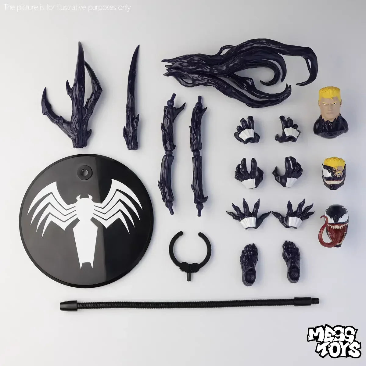 Mess Toys Venom Lethal Neighbor Spider Man Symbiotic Black Suit Messtoys Spiderman Anime Action Figure Collectible Model Gifts