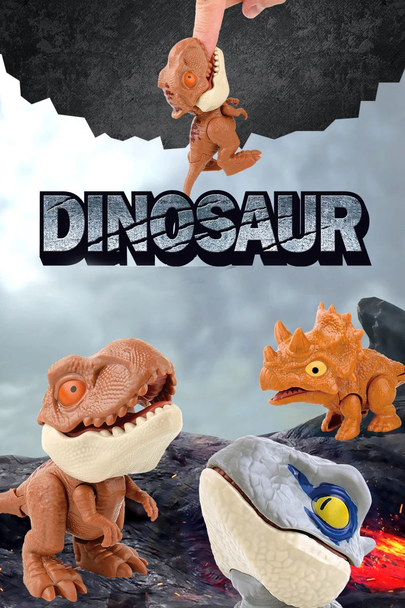 5/10 Pieces of Dinosaur Hand-biting Toys, Realistic Cartoon Models of Dinosaur Animals, MINI Tyrannosaurus Rex and Stegosaurus