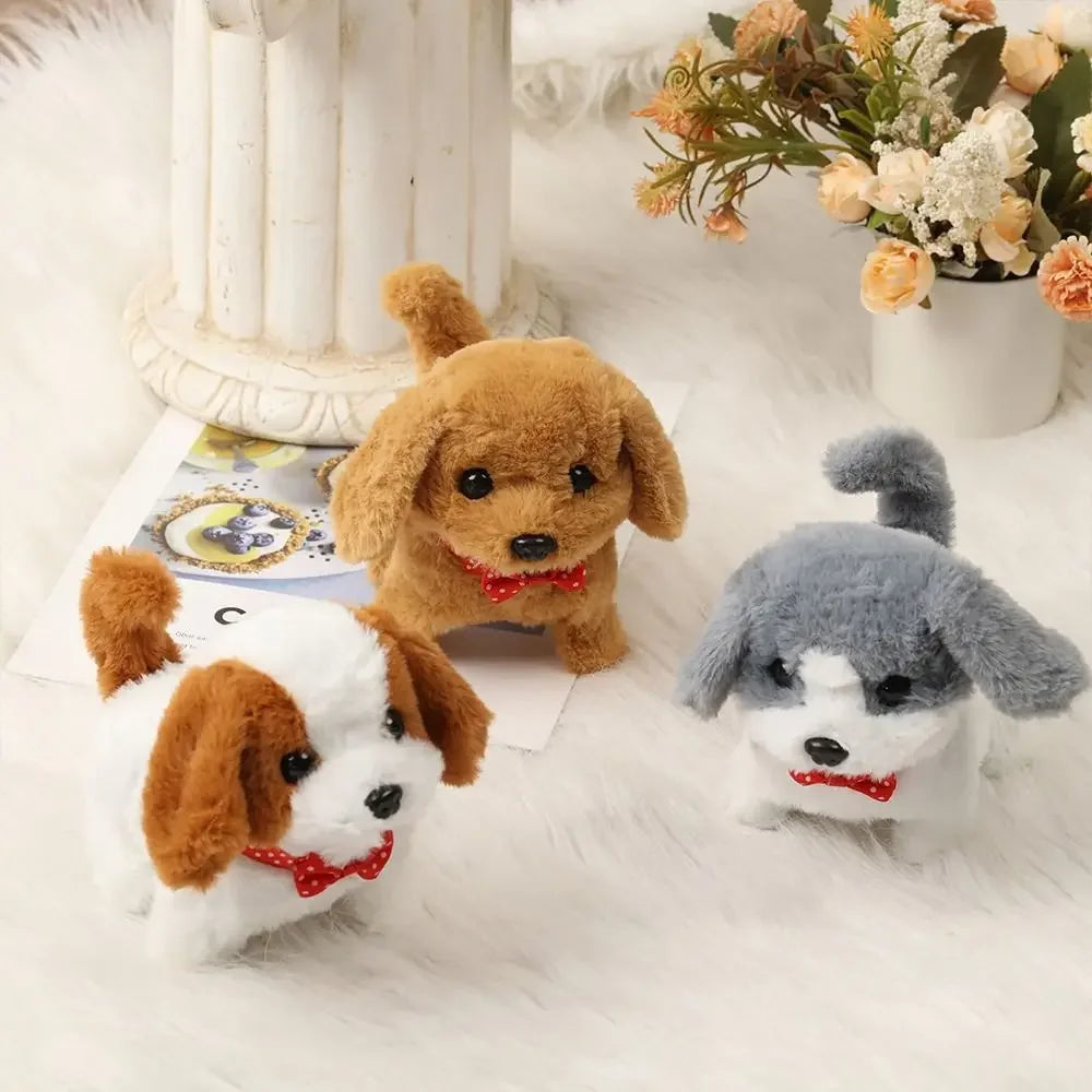 2025 Walking Barking Plush Dog Toy Electric Realistic Pet Puppy w/10 Sounds, Kids Companion Gift forChristmas Age 3+ virtual pet