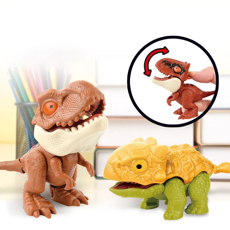 5/10 Pieces of Dinosaur Hand-biting Toys, Realistic Cartoon Models of Dinosaur Animals, MINI Tyrannosaurus Rex and Stegosaurus