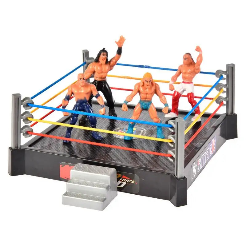 Mini Wrestling Arena Playset with 12 Action Figures and Accessories