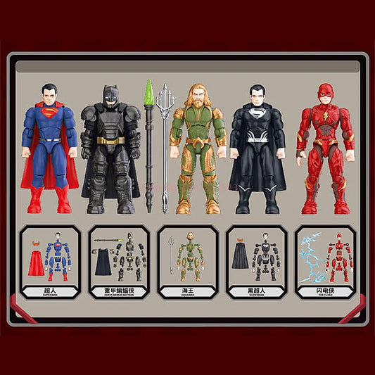 Dc Justice League Assemble Building Block Dolls Blind Box Action Figures Batman Neptune The Flash Black Superman Collectible Toy