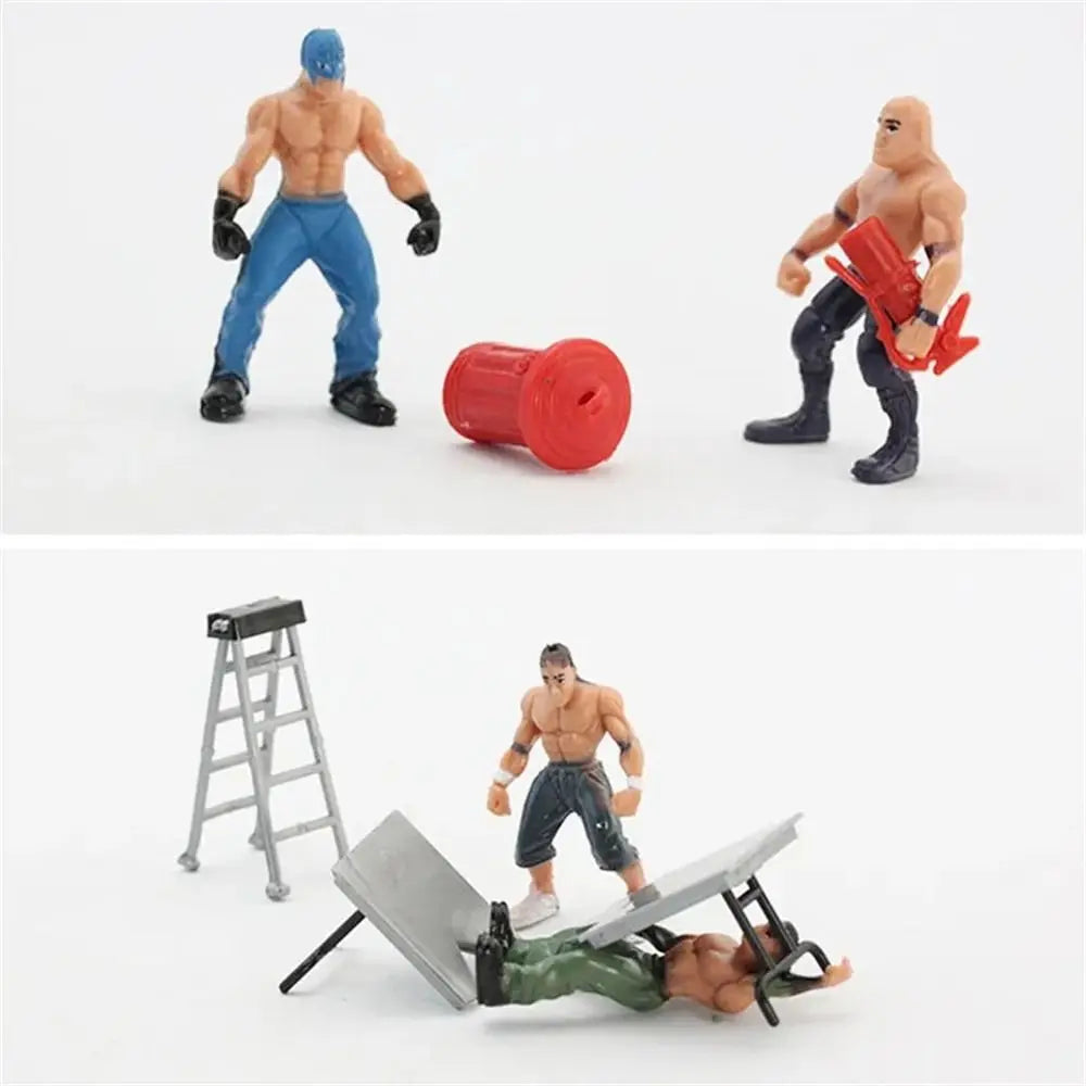 Wrestling Arena Action Figure Playset with Ring and Athlete Figures