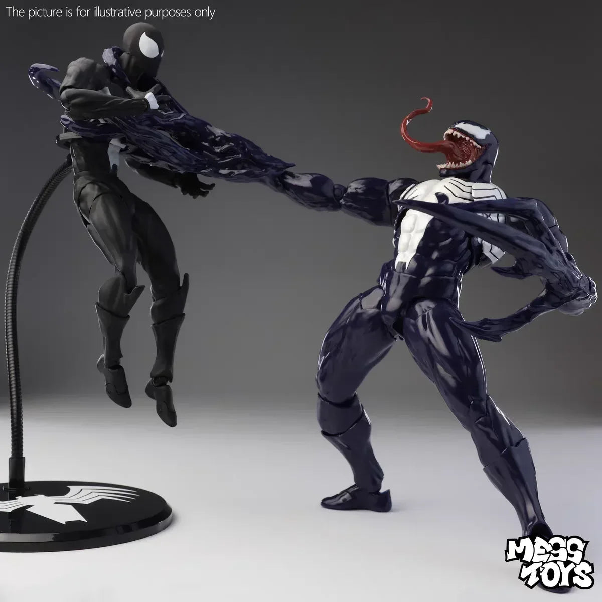 Mess Toys Venom Lethal Neighbor Spider Man Symbiotic Black Suit Messtoys Spiderman Anime Action Figure Collectible Model Gifts