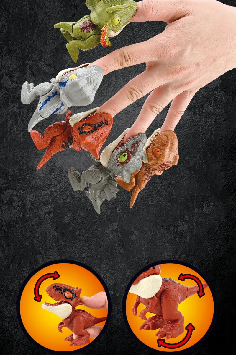 5/10 Pieces of Dinosaur Hand-biting Toys, Realistic Cartoon Models of Dinosaur Animals, MINI Tyrannosaurus Rex and Stegosaurus