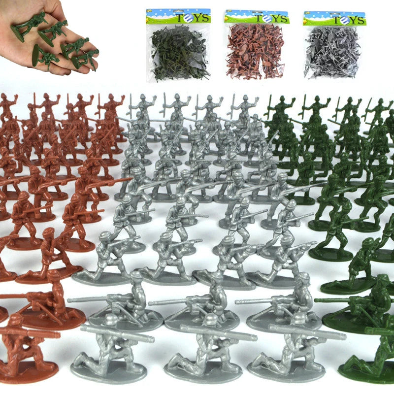100 Pcs Army Men Toy Military Model Sets Of Toys Army Plastic Soldier Figures Accessories Toy Birthday Gifts For Kids