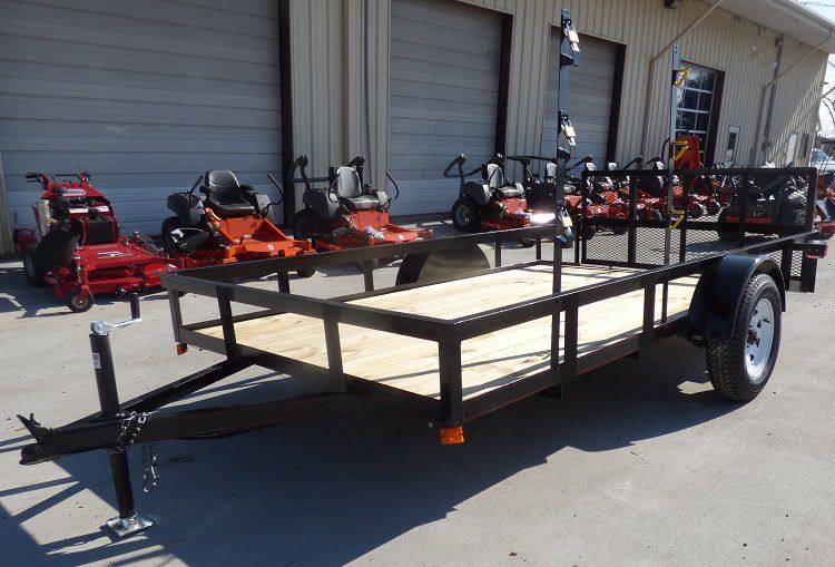 Utility Trailer 6.4x12 with Trimmer Racks Dove Tail Gate